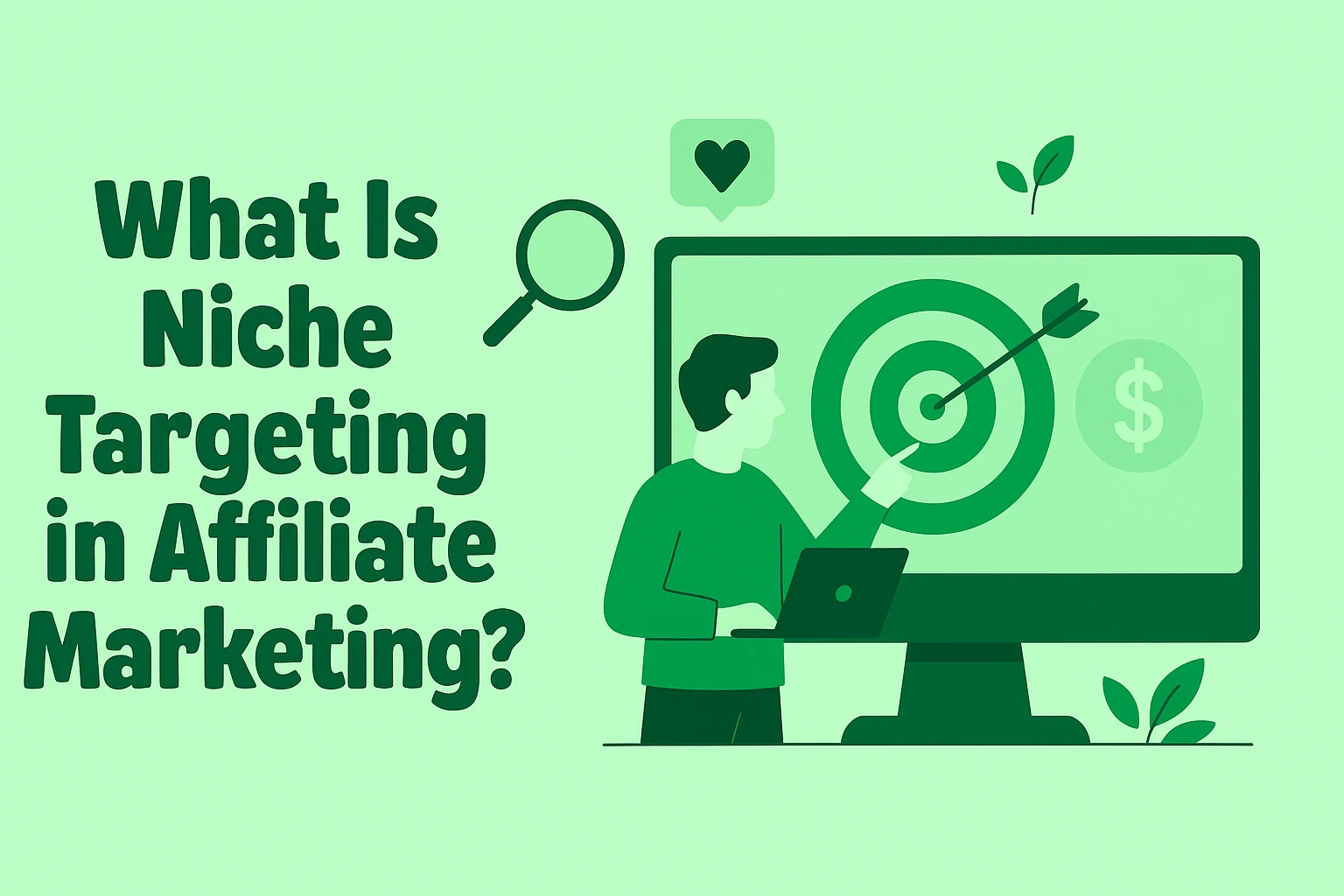 What Is Niche Targeting in Affiliate Marketing? (And How It Can Make or Break Your Commissions) 1 Person pointing at a target on a computer screen, illustrating niche targeting in affiliate marketing.
