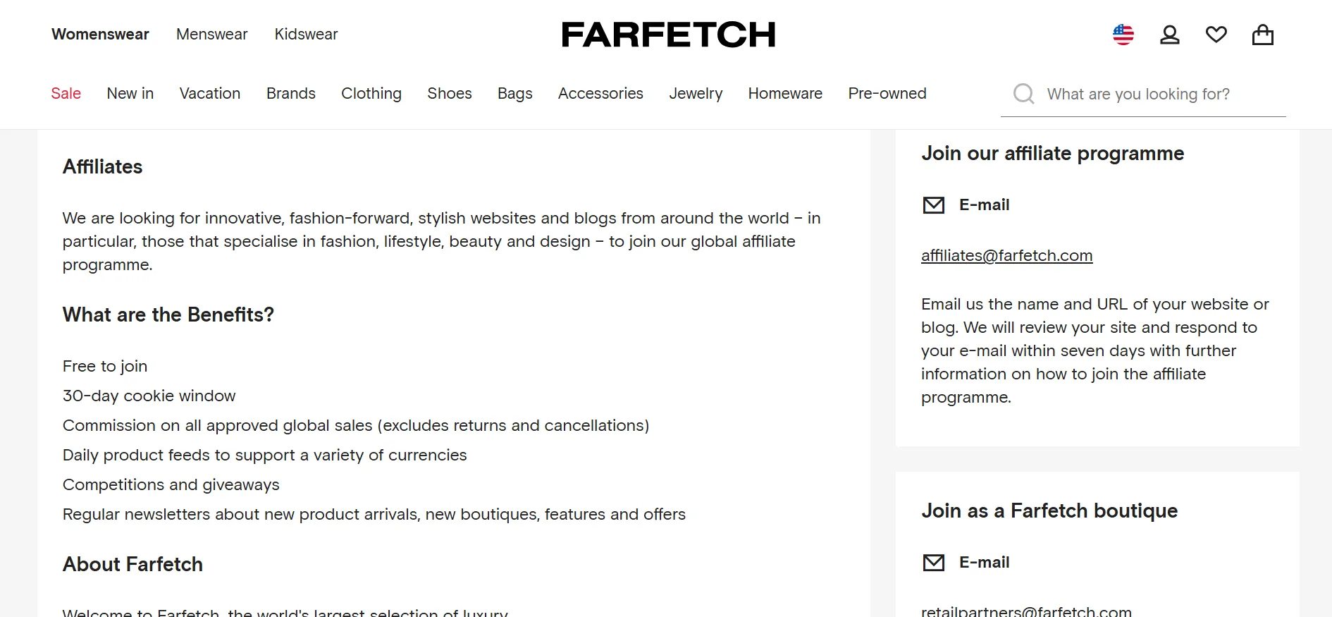Farfetch affiliate program