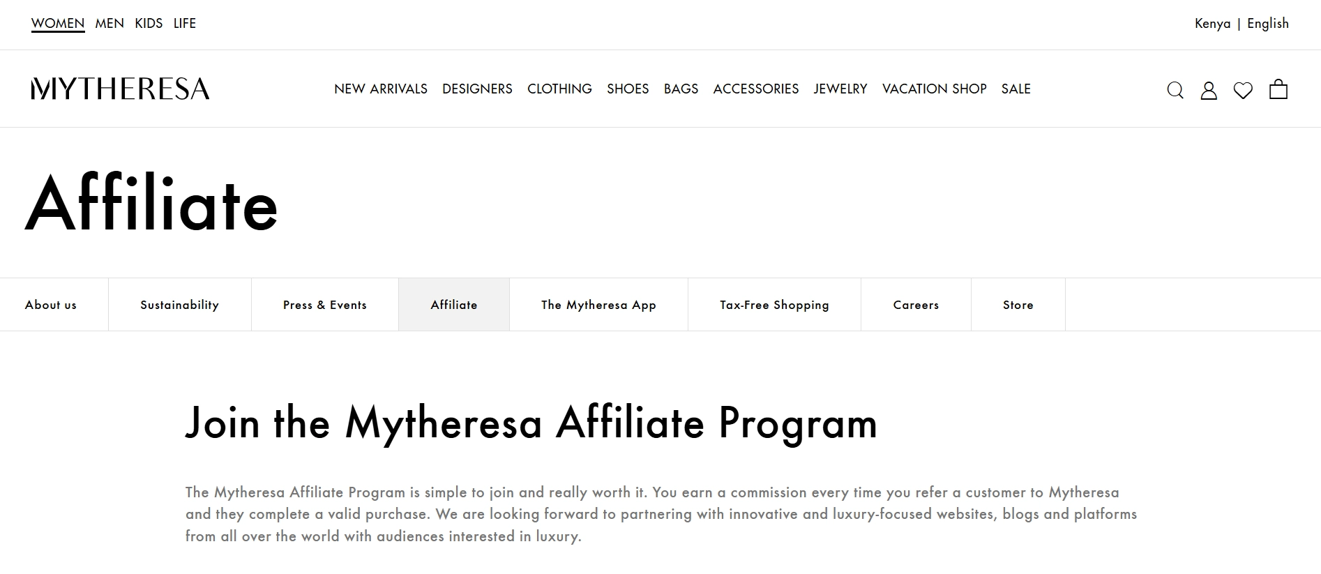 MyTheresa Affiliate Program