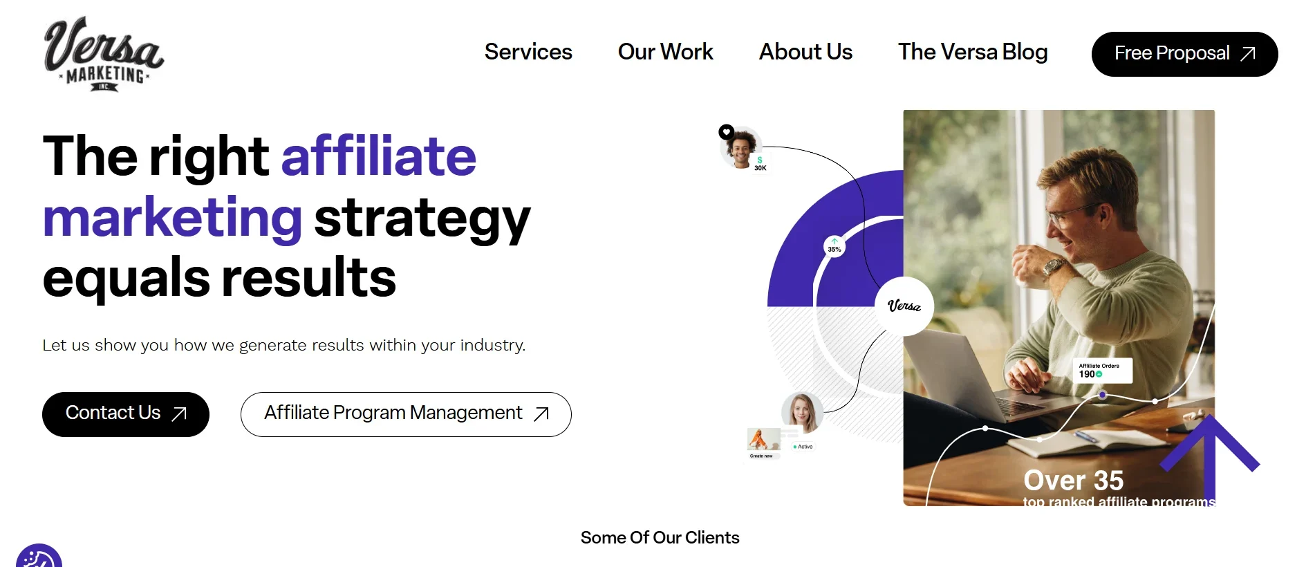 versa marketing webpage